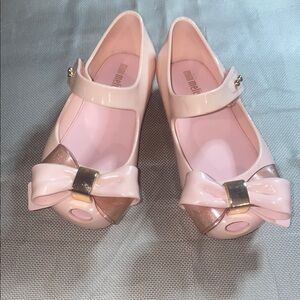 Mini Melissa Pink Dress Shoes with Bow